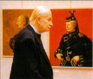 Laudy en 1992 devant deux autoportraits